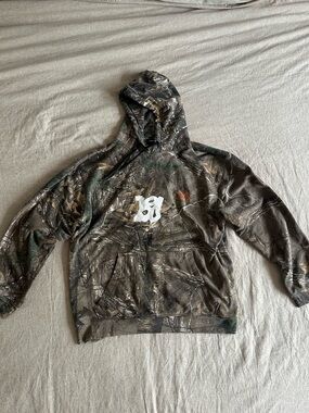 Realtree Camo Cowboy Skull Graphic Hoodie Size Large Streetwear